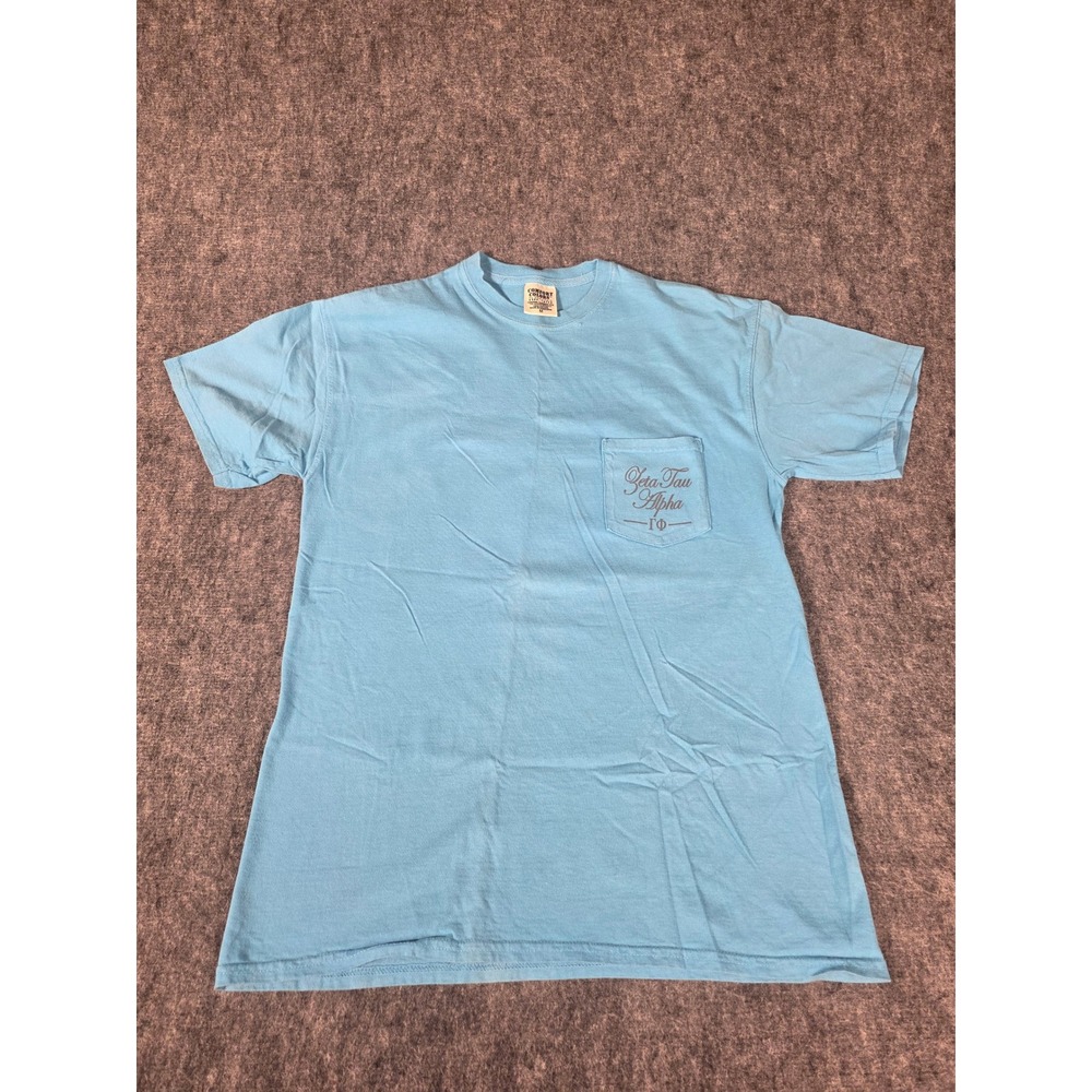 Comfort Colors Zeta Tau Alpha Gamma Phi Chapter House Sorority Pocket T-Shirt M